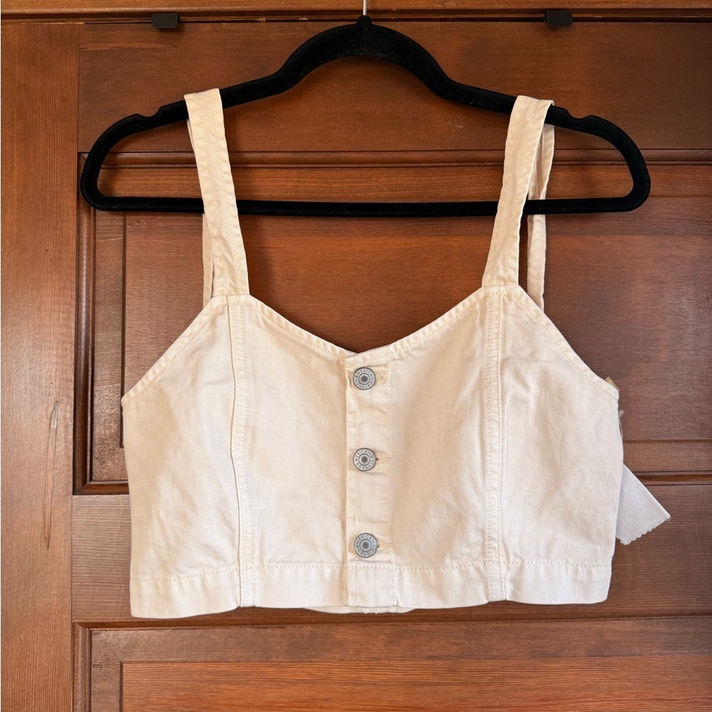 American Eagle Denim Crop Bra Top